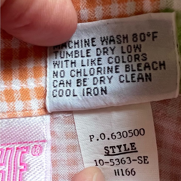 Vintage JORDACHE Short Sleeve Gingham Tie Front Button Down Women’s Size Large - Picture 6 of 7